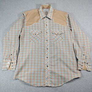 Kenny Rogers By Karman Western Shirt Men 16.5/34 X-Long Tail Snap-Up Vintage USA
